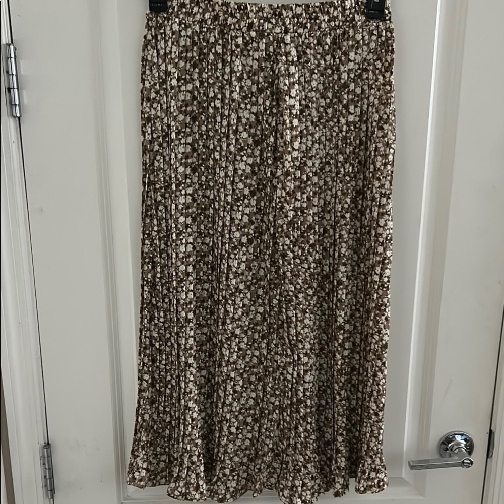 Hayden Tan Floral A-Line Skirt